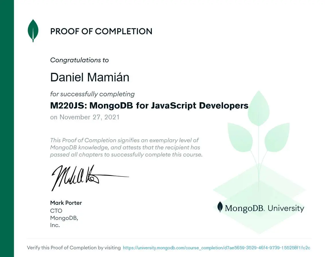 MongoDB for Javascript Developers