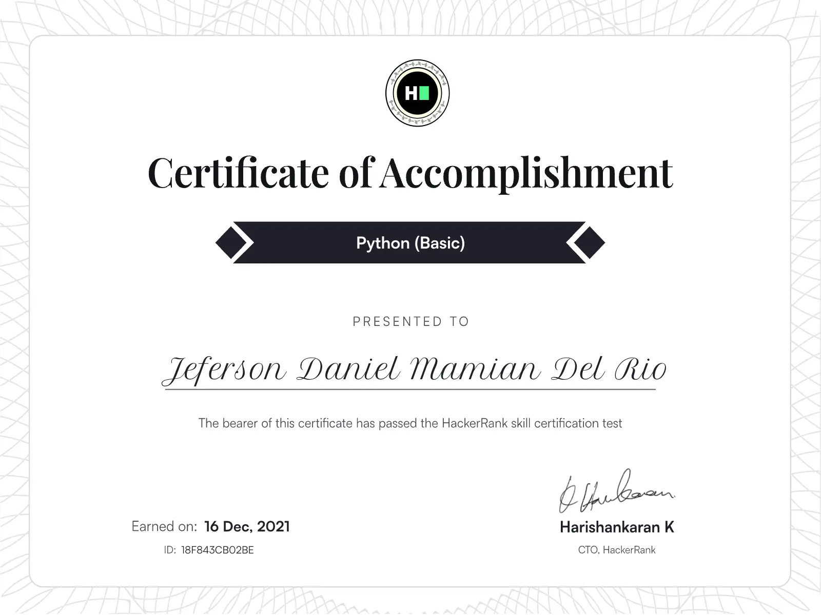 Python Certificate