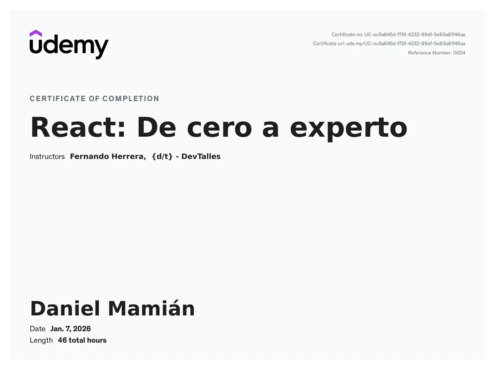 React: De cero a experto (Hooks y MERN)
